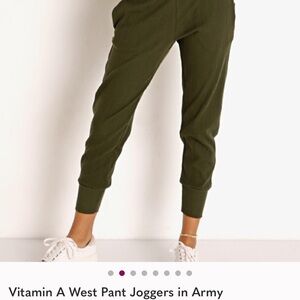 Vitamin A olive green ribbed joggers